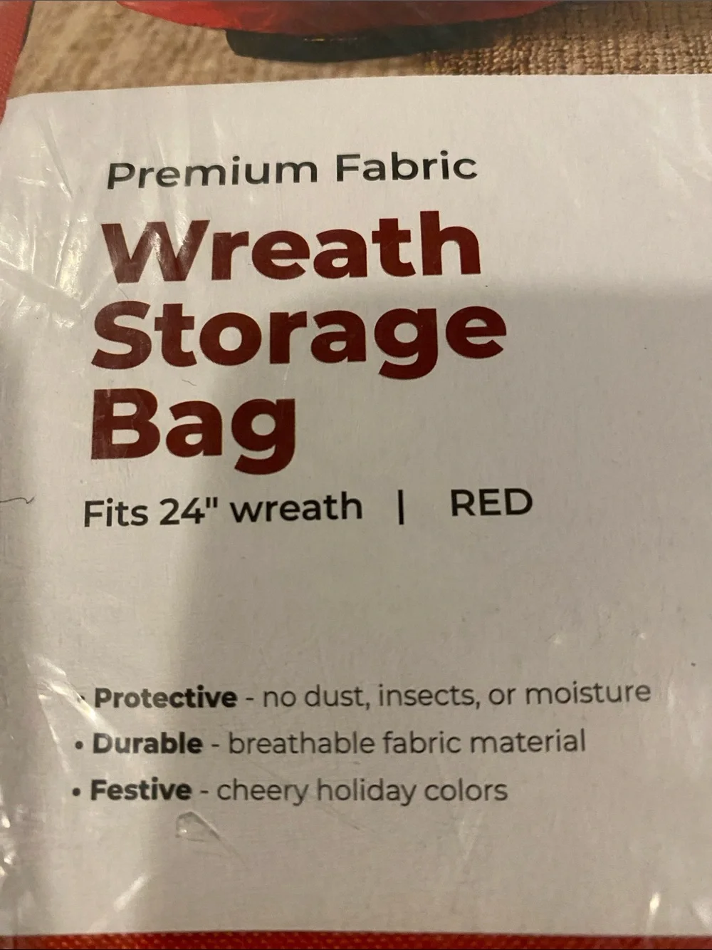 NIP Wreath Storage Bag